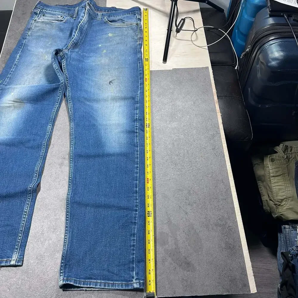 Levi's 505 Straight Leg Distressed Blue Denim Jeans